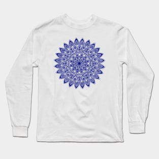 Mandala (navy blue) Long Sleeve T-Shirt